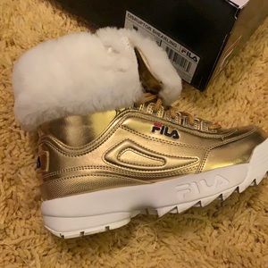 Gold & white Fila’s for girls.